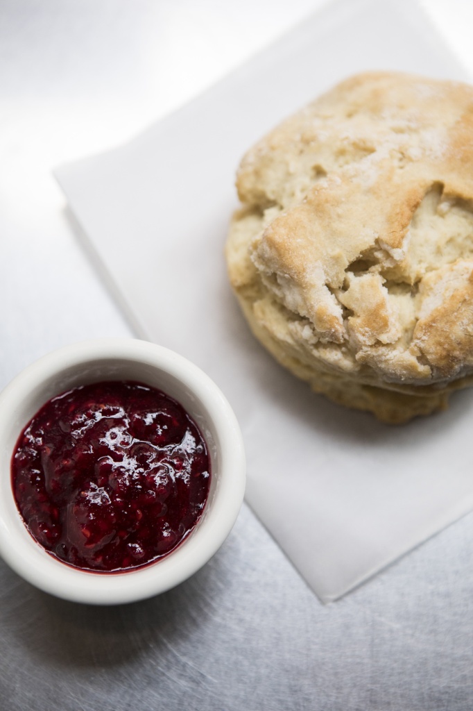 Side: Biscuit with Butter and Raspberry Jam